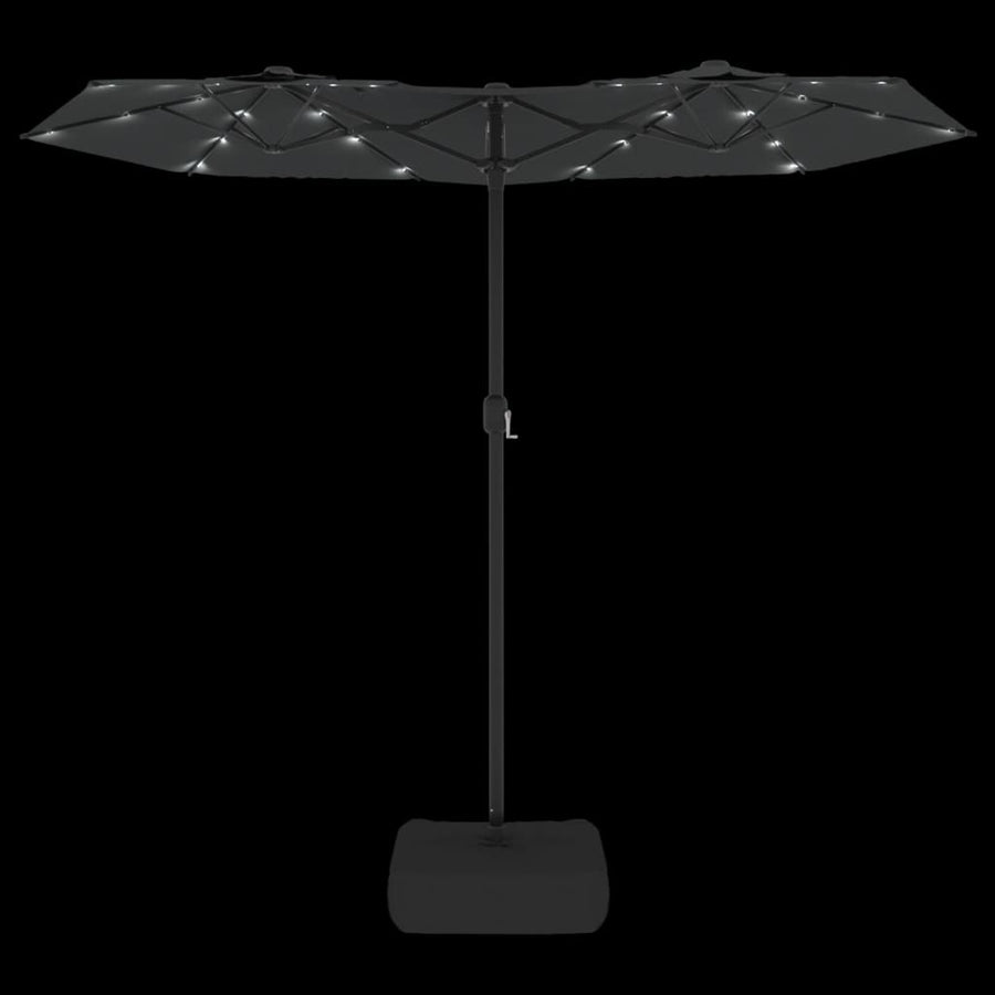 Parasol Dubbel Met Led's 316X240 Cm Antracietkleurig