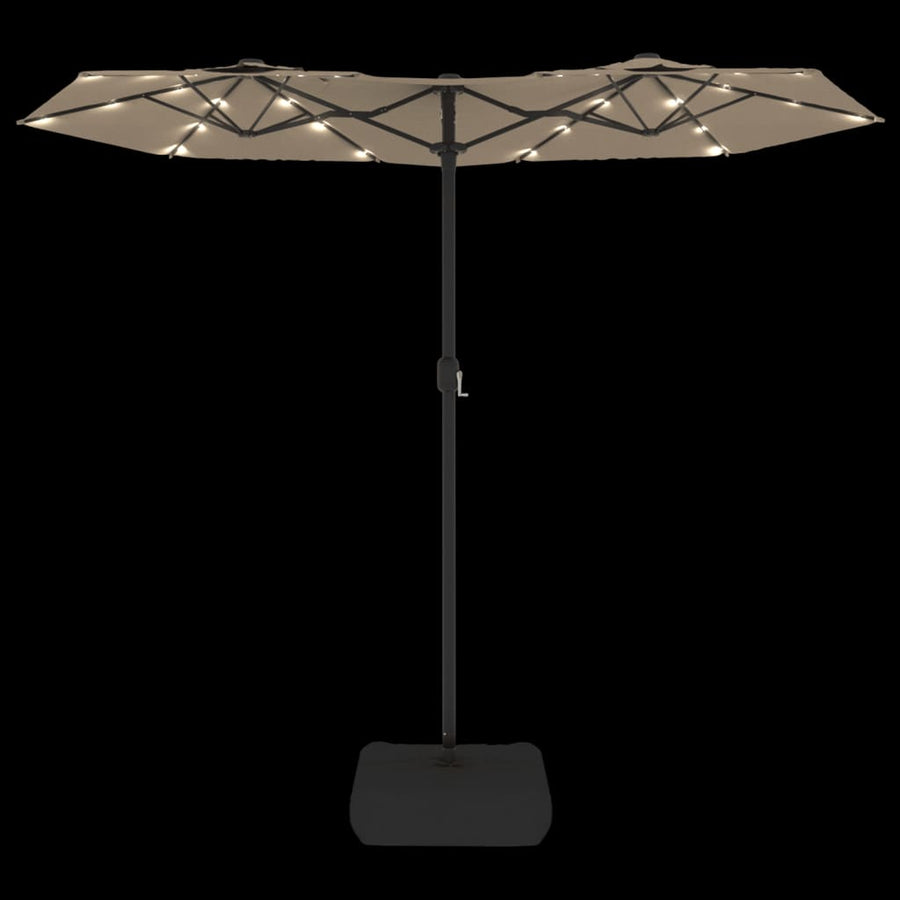 Parasol Dubbel Met Led's 316X240 Cm Taupe