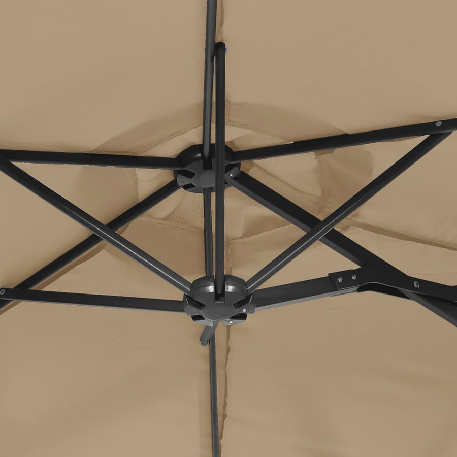 Parasol Dubbel Met Led's 316X240 Cm Taupe