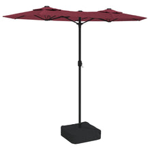 Parasol dubbel dak met LED 316x145 cm bordeauxrood