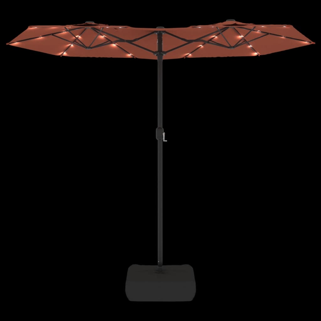 Parasol Dubbel Met Led's 316X240 Cm Terracottakleurig