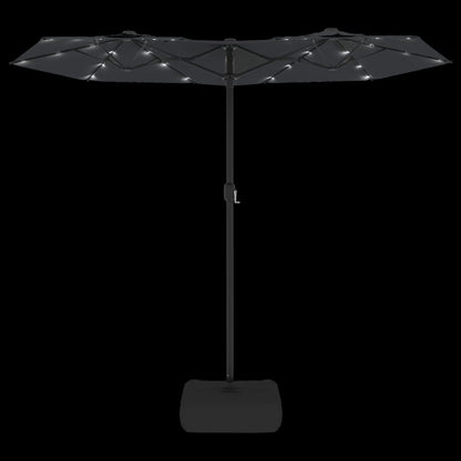 Parasol Dubbel Met Led's 316X240 Cm Zwart