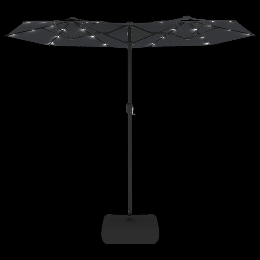 Parasol Dubbel Met Led's 316X240 Cm Zwart