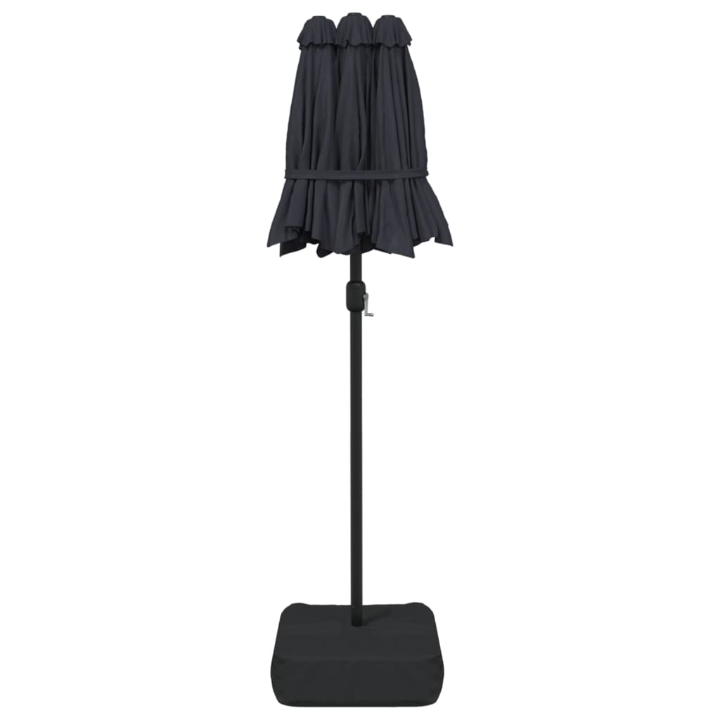 Parasol Dubbel Met Led's 316X240 Cm Zwart