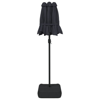 Parasol Dubbel Met Led's 316X240 Cm Zwart