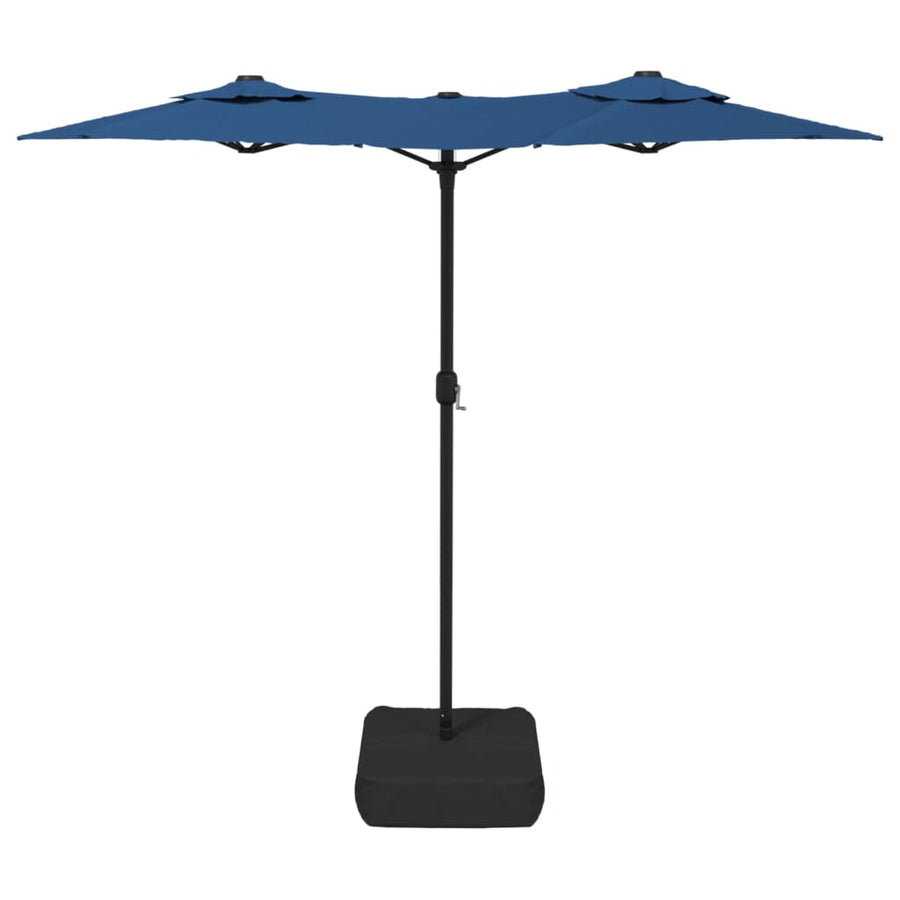 Parasol Dubbel Met Led's 316X240 Cm Azuurblauw