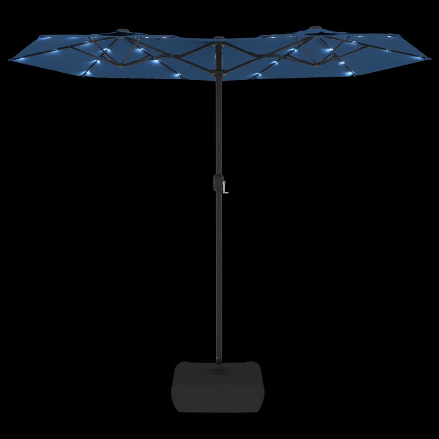 Parasol Dubbel Met Led's 316X240 Cm Azuurblauw