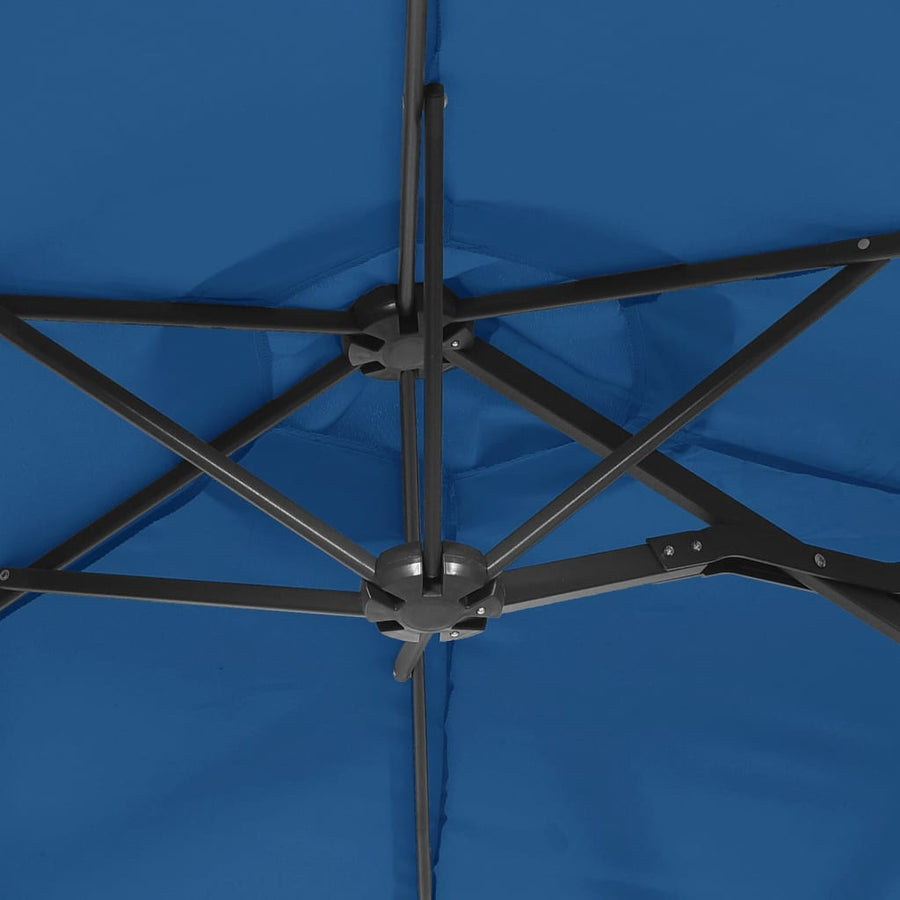 Parasol Dubbel Met Led's 316X240 Cm Azuurblauw