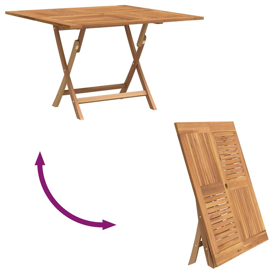 Tuintafel Inklapbaar 110X110X75 Cm Massief Teakhout Vierkant