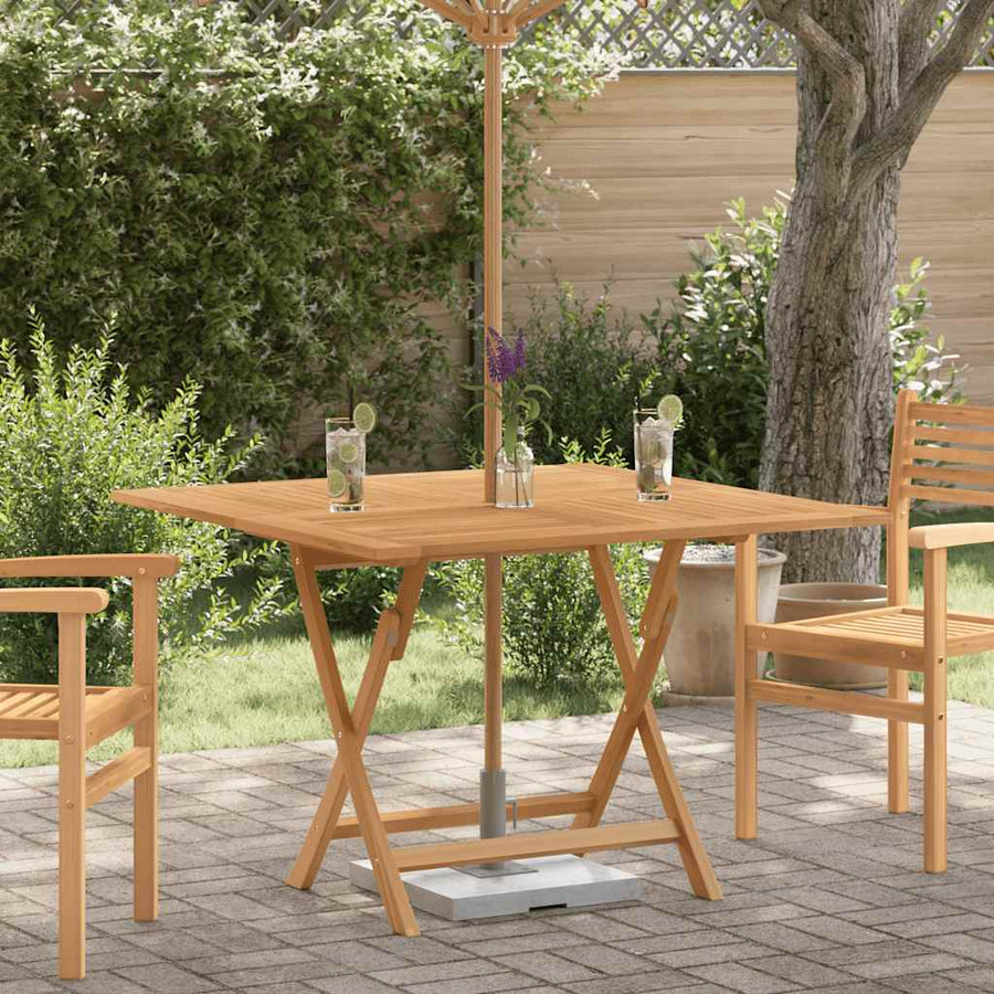 Tuintafel Inklapbaar 110X110X75 Cm Massief Teakhout Vierkant