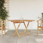 Folding Garden Table Ø 110x75 cm Solid Teak