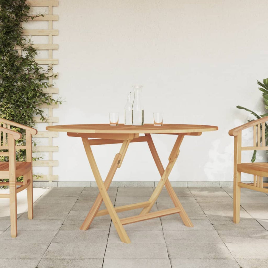 Tuintafel Inklapbaar Ø 120X75 Cm Massief Teakhout