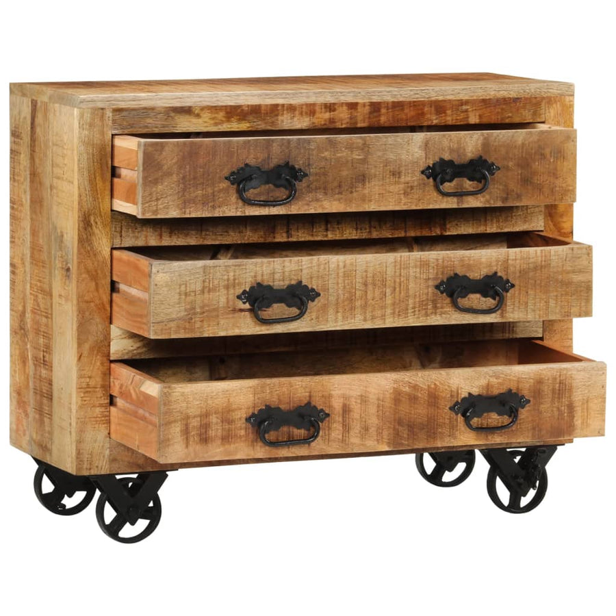 Dressoir Met 3 Lades Massief Ruw Mangohout 80 x 30 x 65 cm massief mangohout