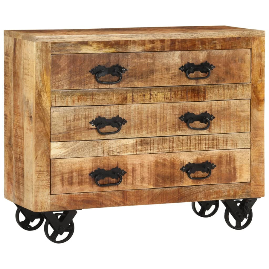 Dressoir Met 3 Lades Massief Ruw Mangohout 80 x 30 x 65 cm massief mangohout