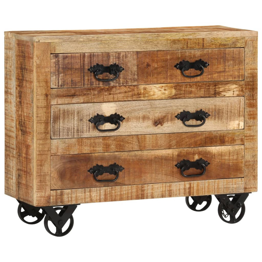 Dressoir Met 3 Lades Massief Ruw Mangohout 80 x 30 x 65 cm massief mangohout