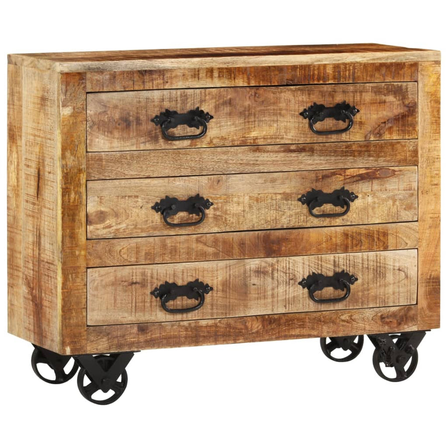 Dressoir Met 3 Lades Massief Ruw Mangohout 80 x 30 x 65 cm massief mangohout