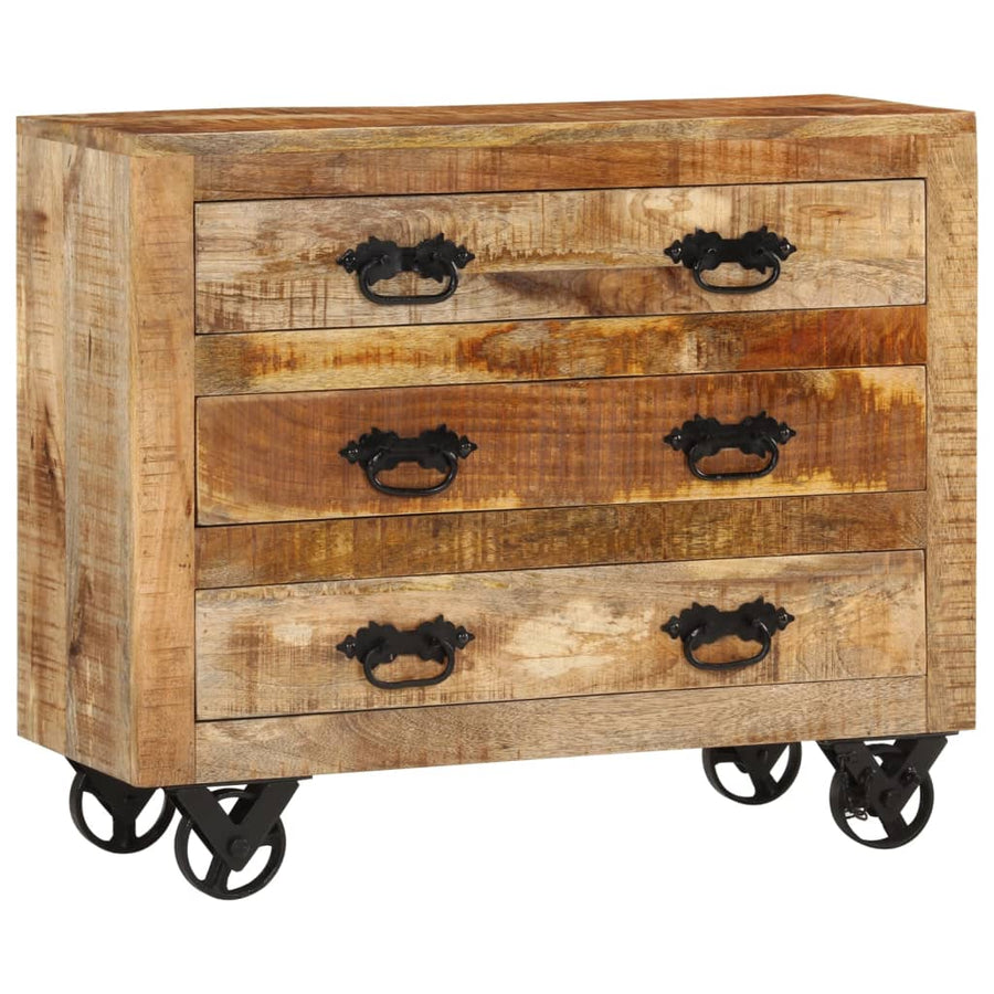 Dressoir Met 3 Lades Massief Ruw Mangohout 80 x 30 x 65 cm massief mangohout