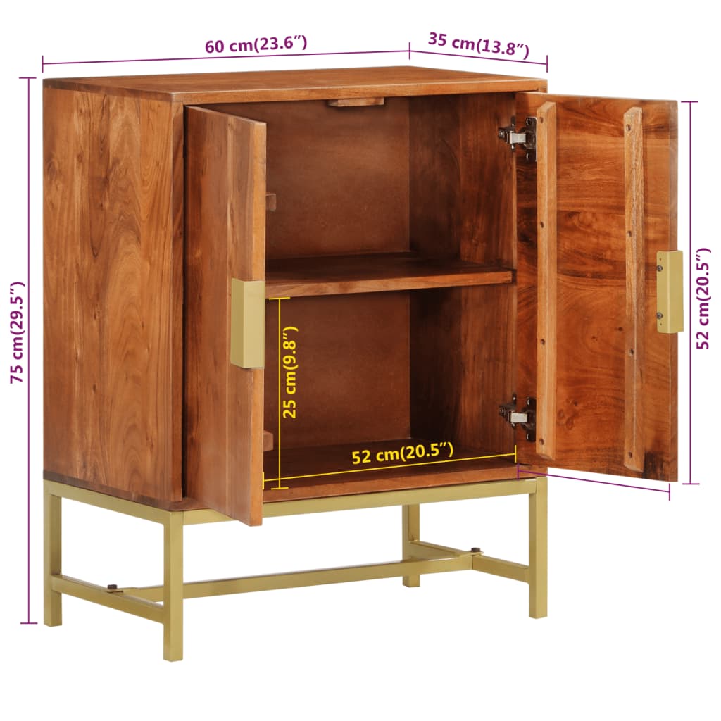 Dressoir 60x35x75 cm massief acaciahout