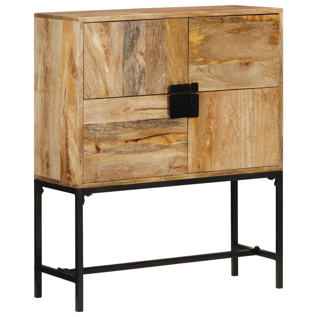 Hoge kast 80x30x95 cm massief ruw mangohout