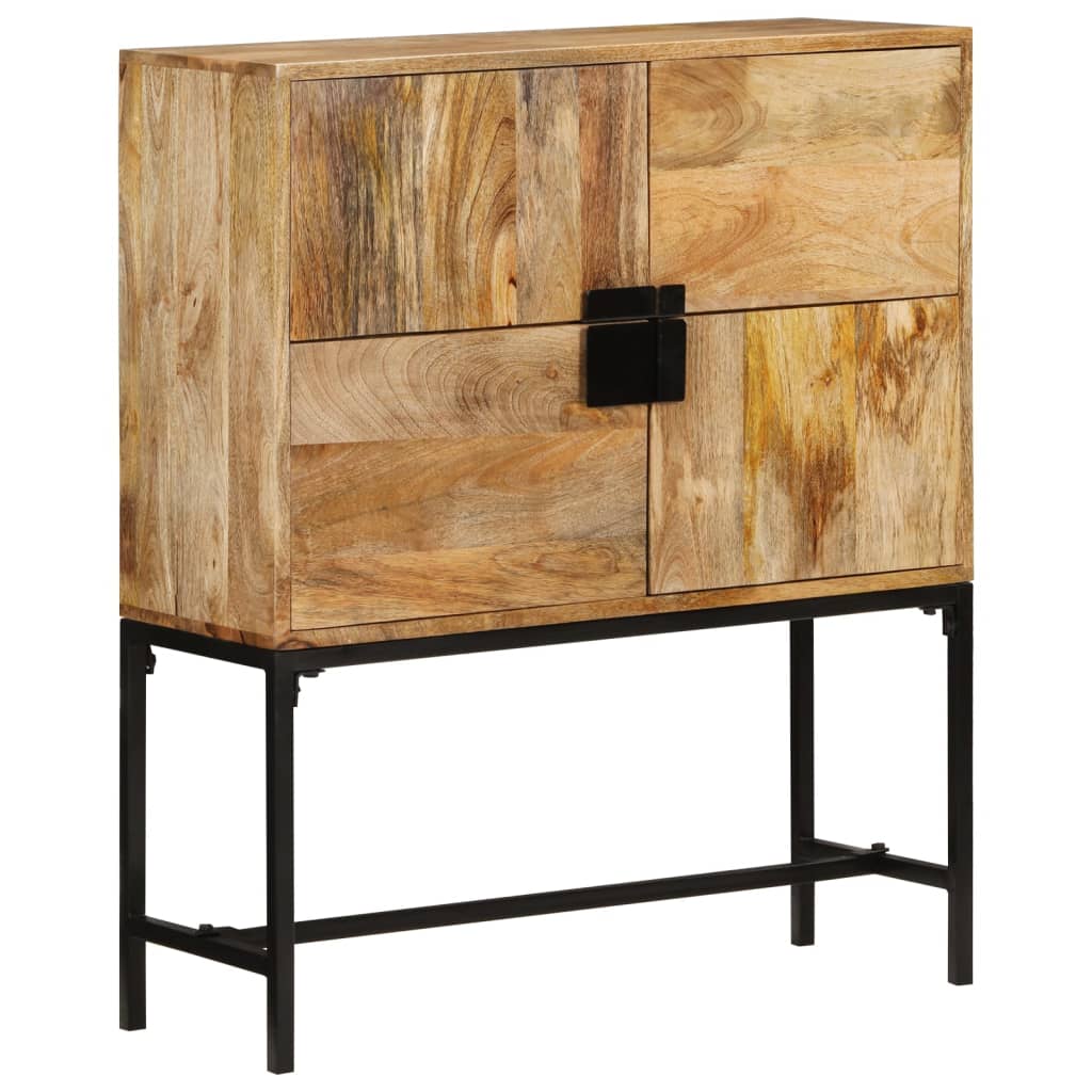 Hoge kast 80x30x95 cm massief ruw mangohout