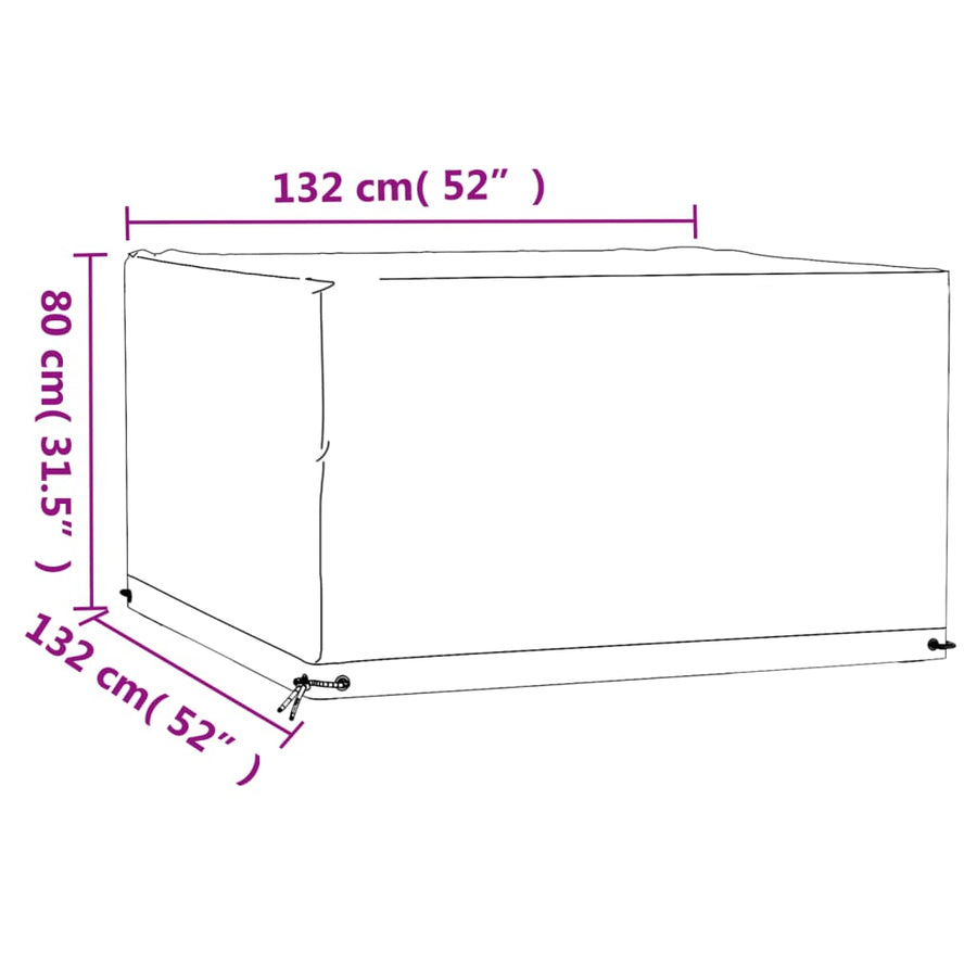 Tuinmeubelhoes Met 8 Oogjes Vierkant 1 132 x 132 x 80 cm