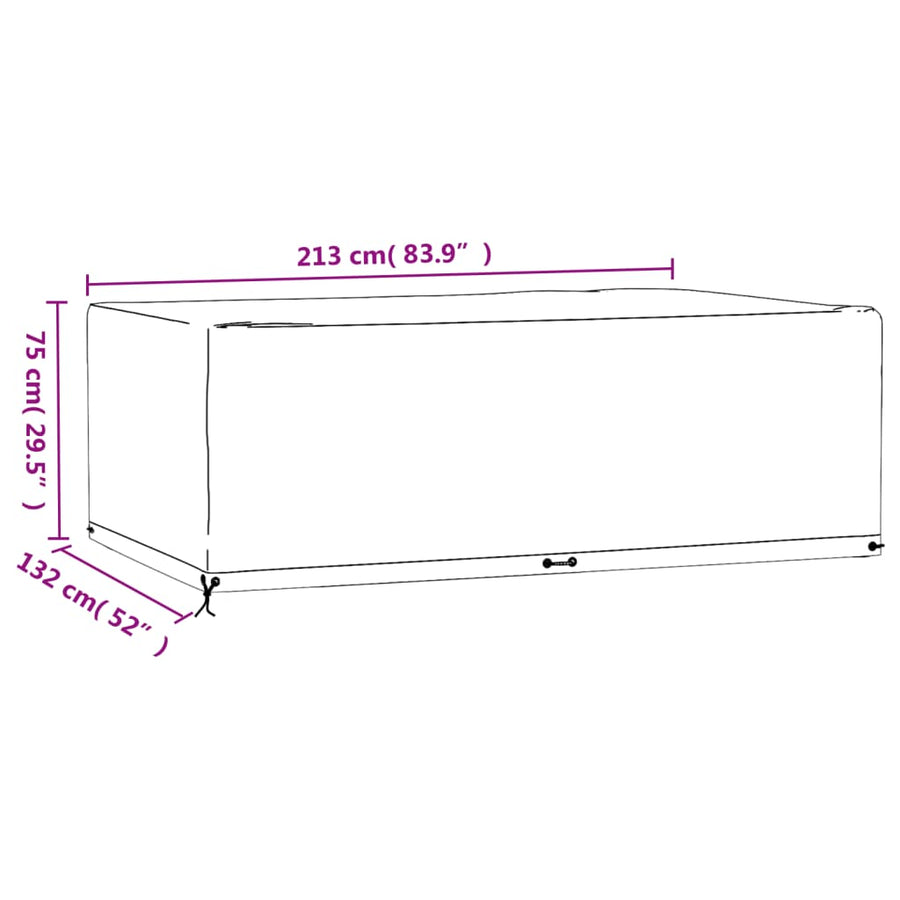 Tuinmeubelhoes Met 2 Oogjes Rechthoekig 1 213 x 132 x 75 cm