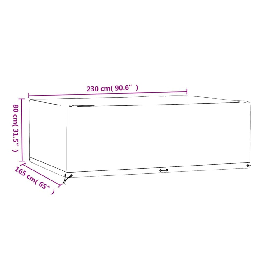 Tuinmeubelhoes Met 2 Oogjes Rechthoekig 1 230 x 165 x 80 cm
