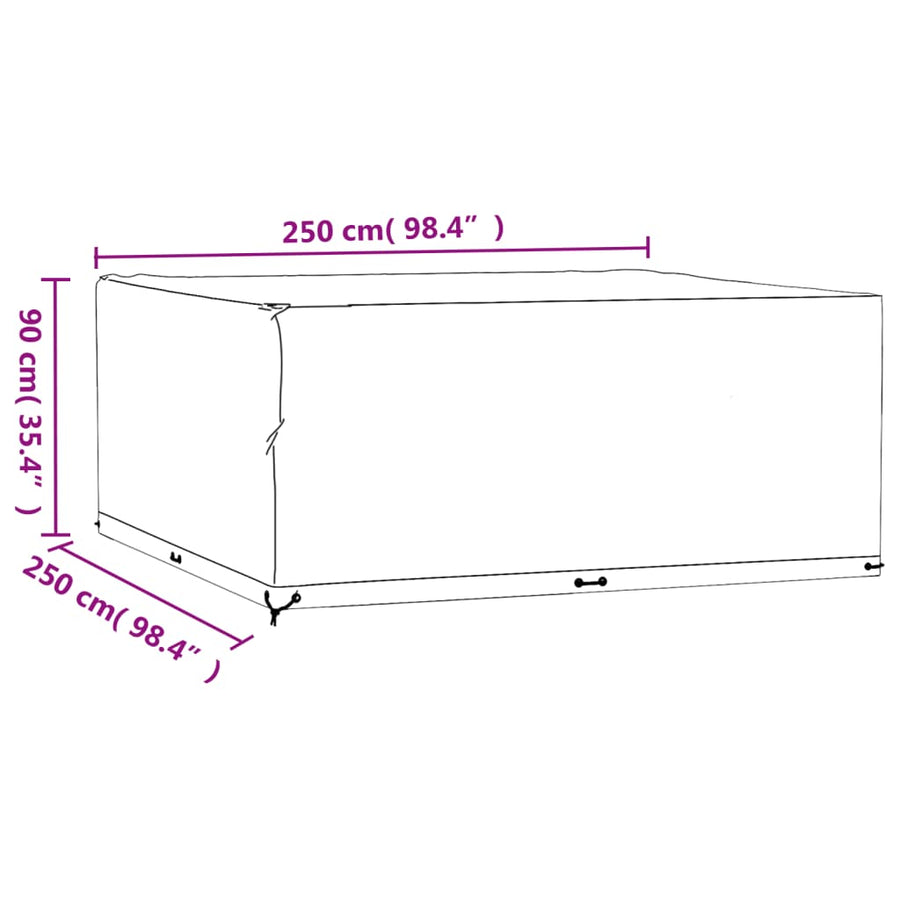 Tuinmeubelhoezen Met 6 Oogjes 2 St Vierkant 1 250 x 250 x 90 cm