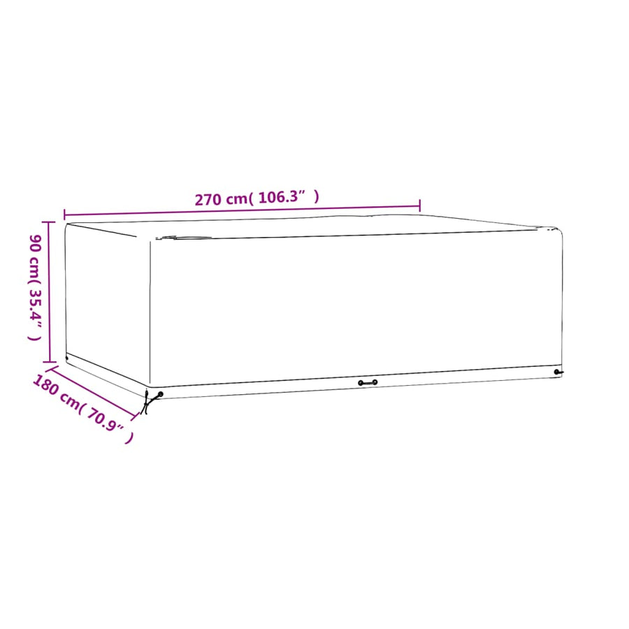 Tuinmeubelhoes Met 2 Oogjes Rechthoekig 1 270 x 180 x 90 cm