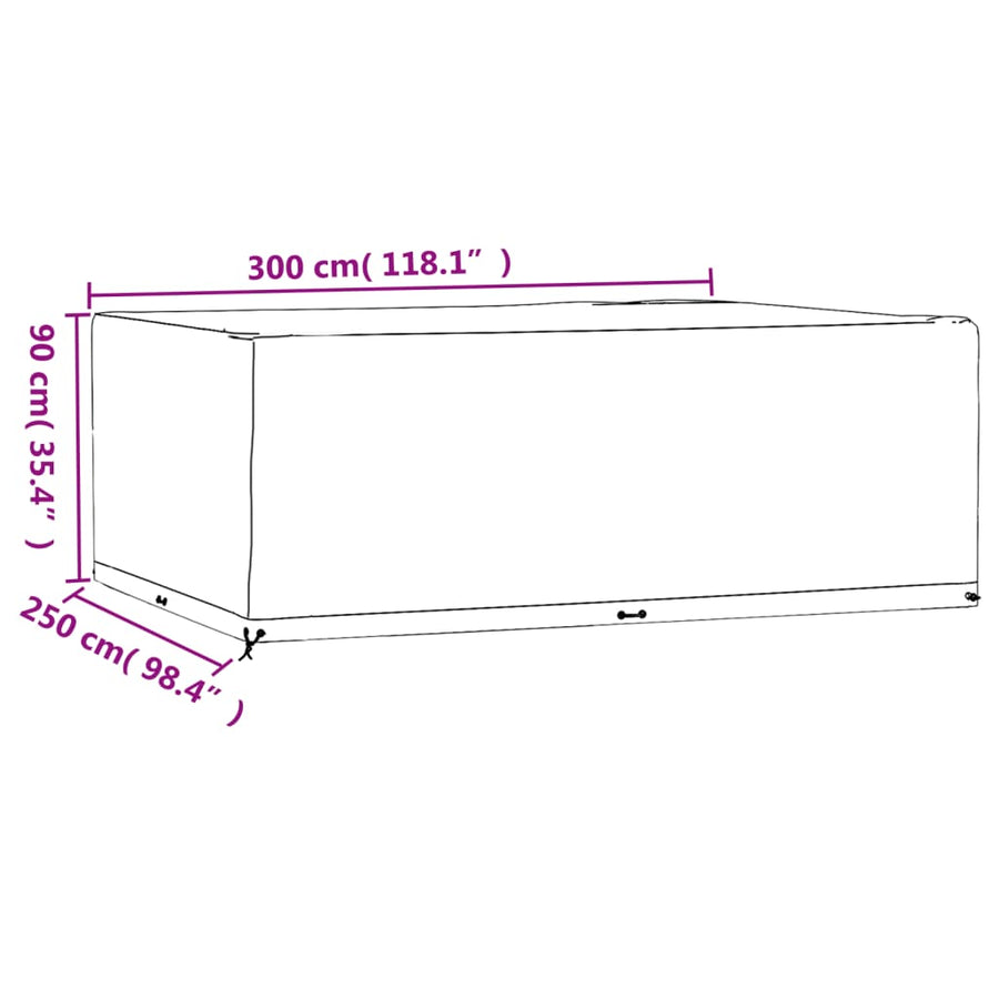 Tuinmeubelhoes Met 6 Oogjes Rechthoekig 1 300 x 250 x 90 cm