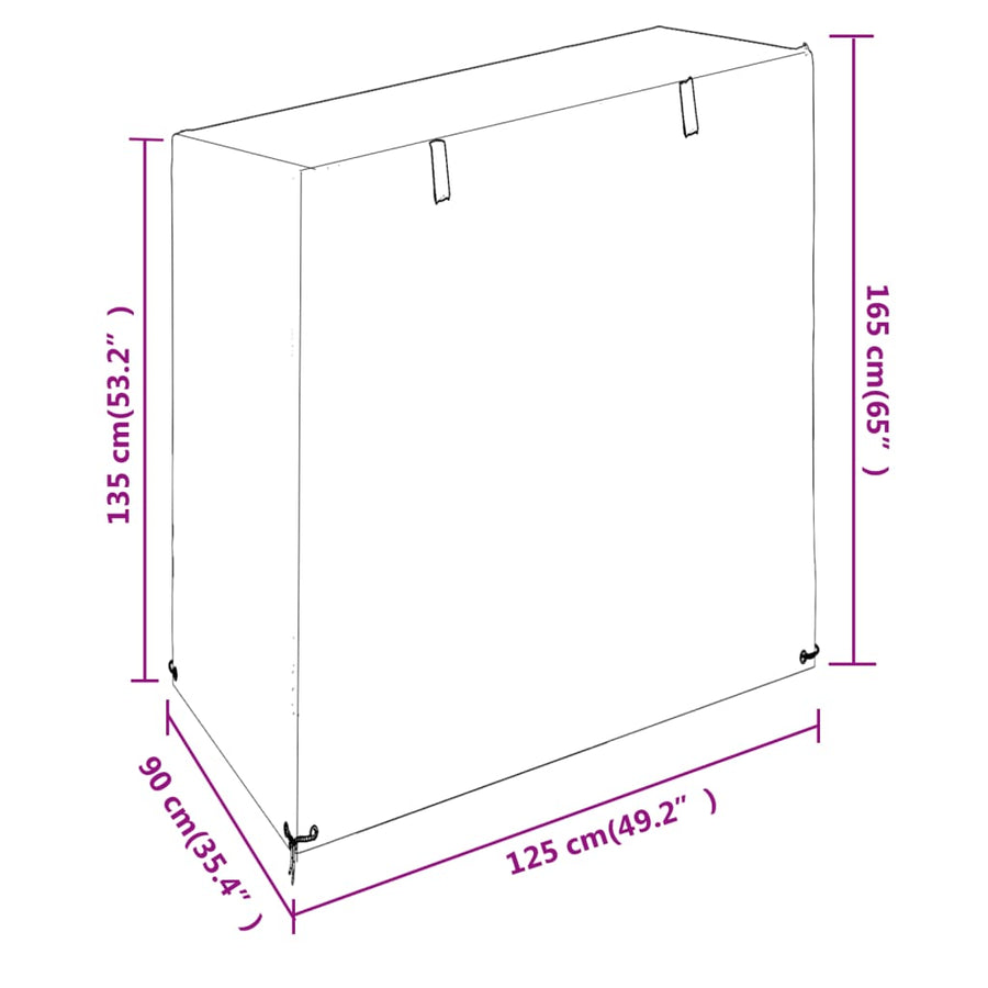 Schommelbankhoes Met 8 Oogjes Polyetheen 1 125 x 90 x 135/165 cm