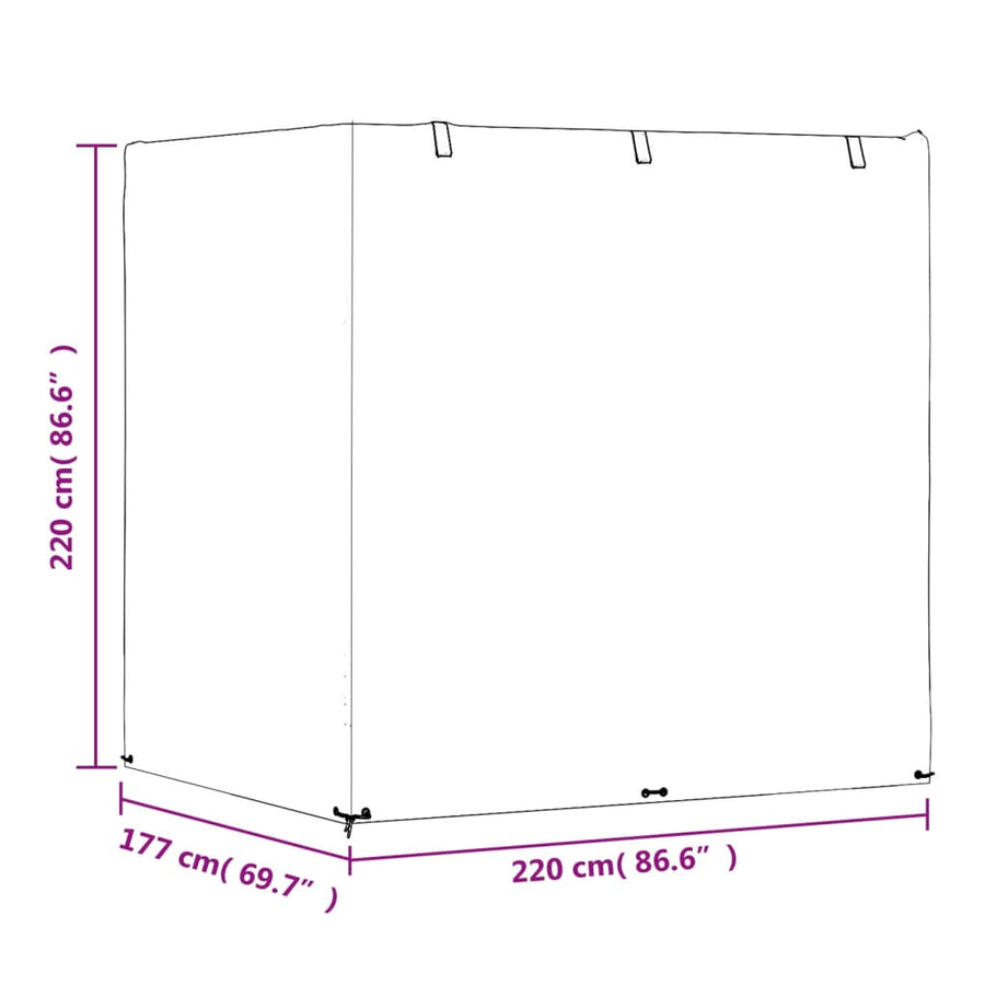 Schommelbankhoes Met 2 Oogjes Polyetheen 1 220 x 177 x 220 cm