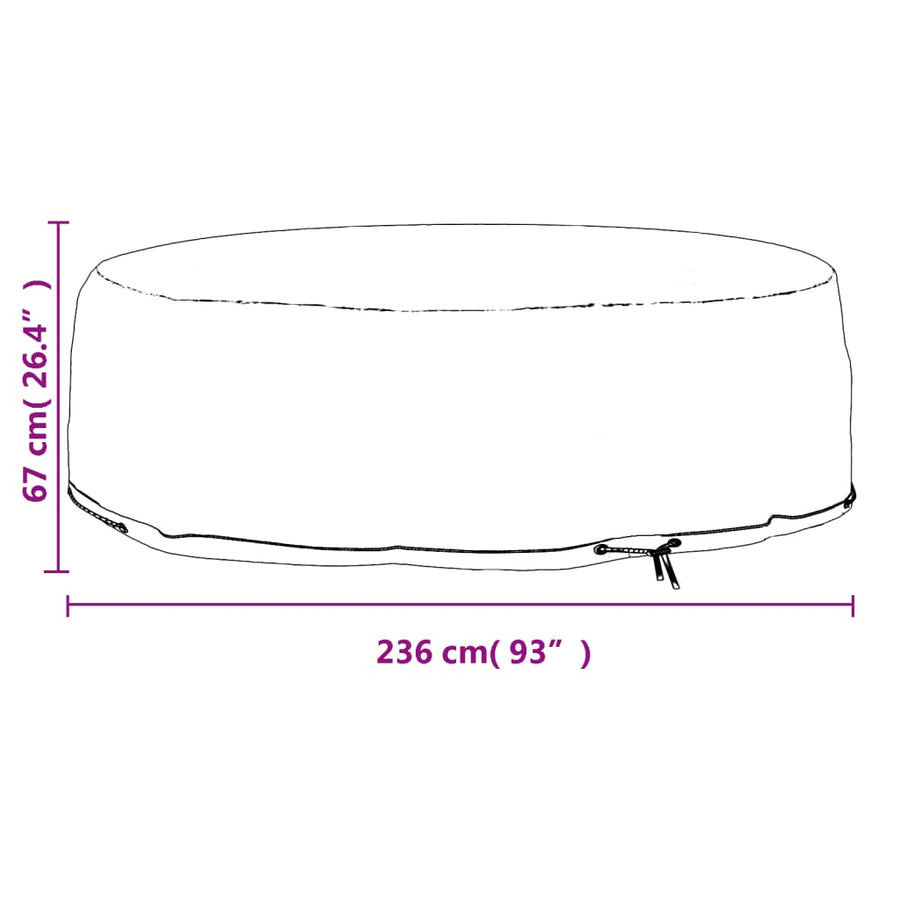 Tuinmeubelhoes Eilandlounge 0 Oogjes Rond 1 Ø 236 x 67 cm