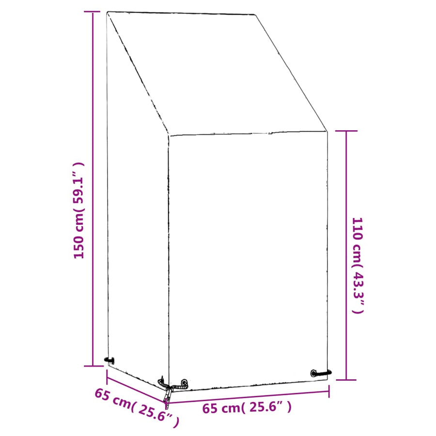 Tuinstoelhoes Met 8 Oogjes Polyetheen 1 65 x 65 x 110/150 cm