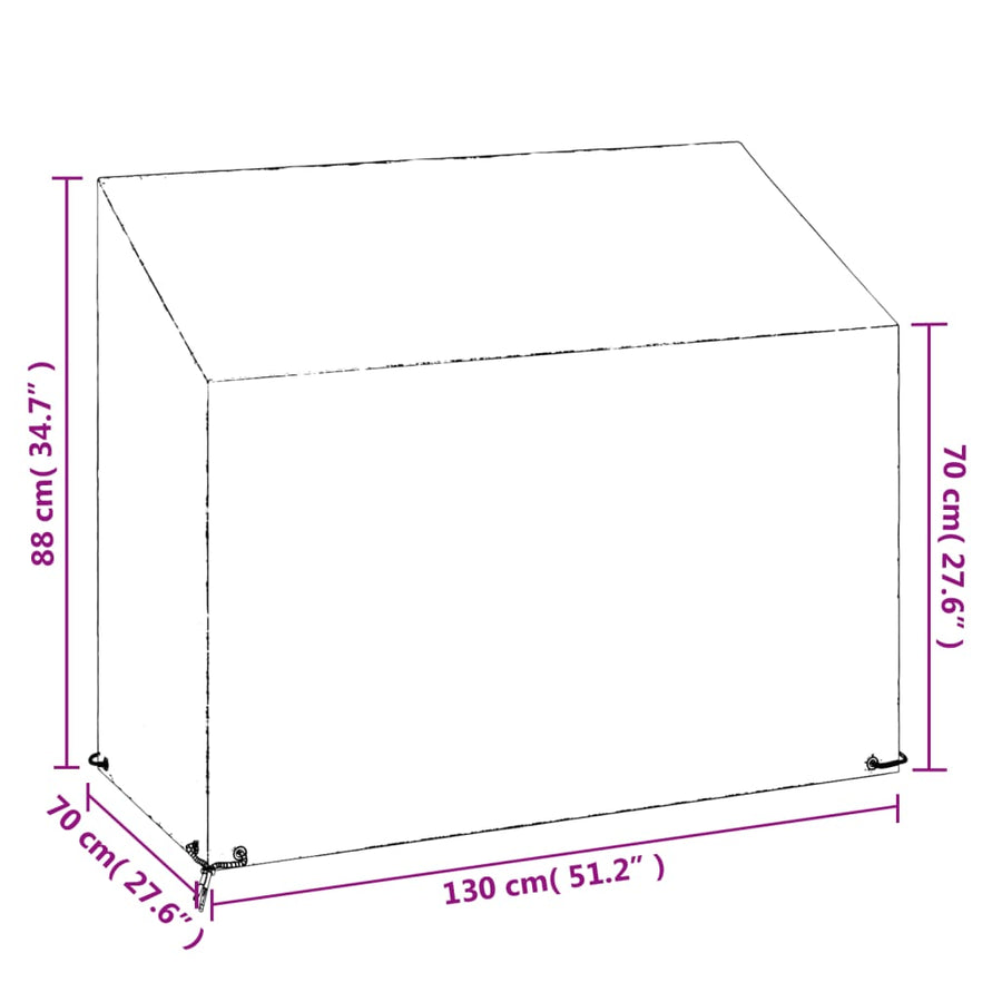 Tuinbankhoes Met 8 Oogjes Polyetheen 1 130 x 70 x 70/88 cm