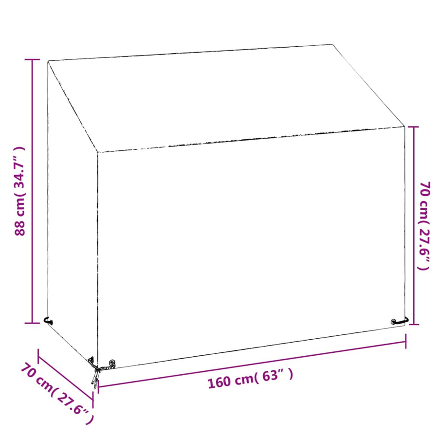 Tuinbankhoes Met 8 Oogjes Polyetheen 1 160 x 70 x 70/88 cm