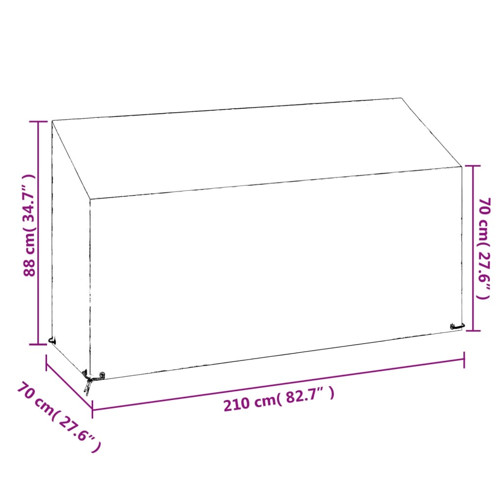 Tuinbankhoes Met 8 Oogjes Polyetheen 1 210 x 70 x 70/88 cm
