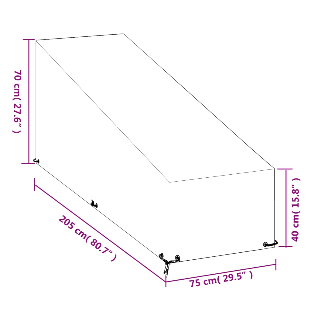 Ligbedhoes Met 2 Oogjes Polyetheen 1 205 x 75 x 40/70 cm