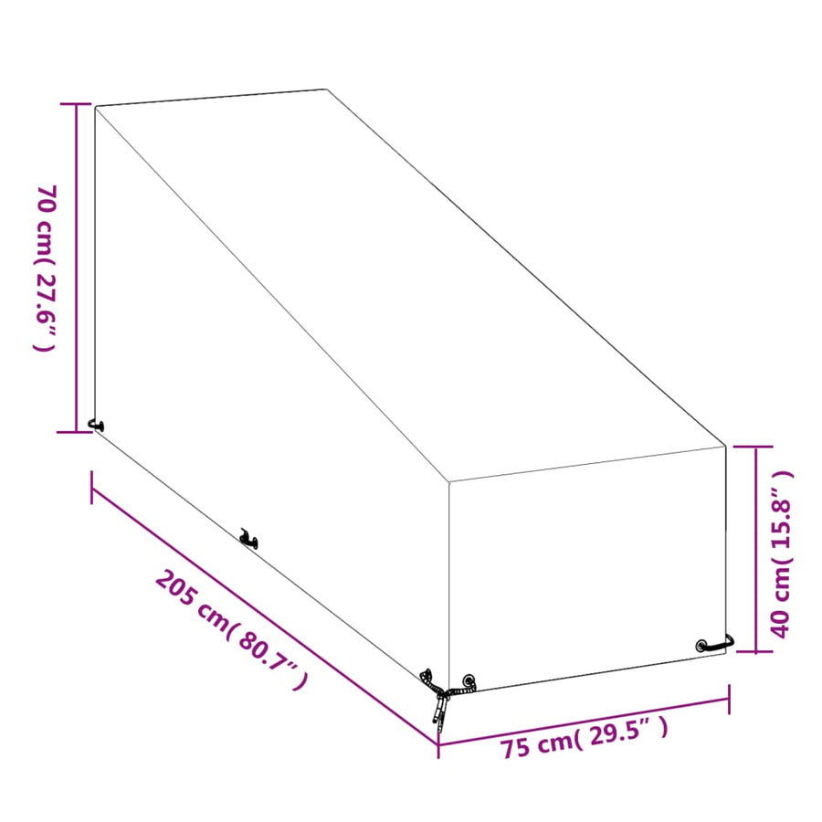Ligbedhoes Met 2 Oogjes Polyetheen 1 205 x 75 x 40/70 cm