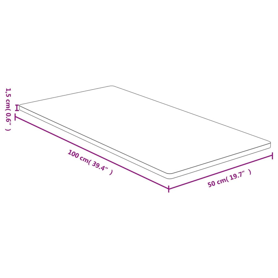 Tafelblad 50X100X1,5 Cm Bamboe