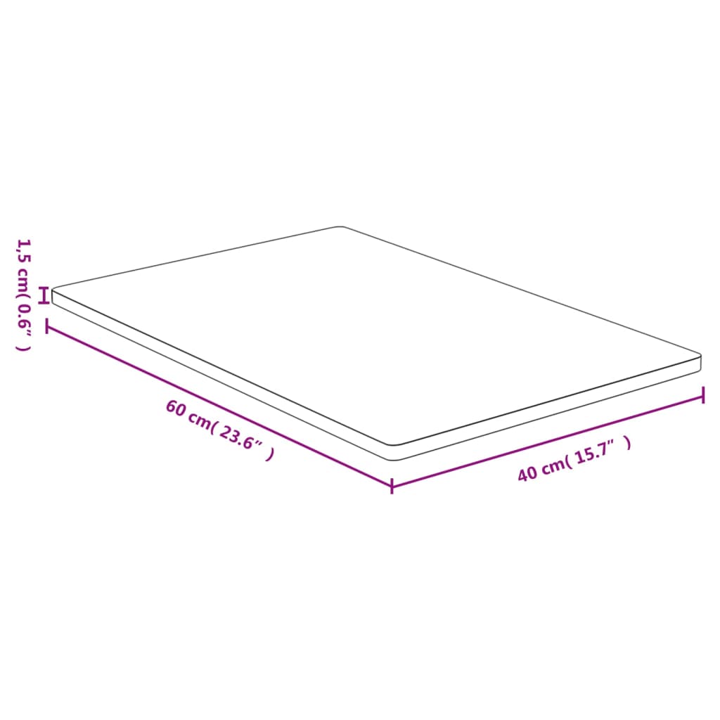 Tafelblad 40X60X1,5 Cm Bamboe 40 x 60 x 1.5 cm