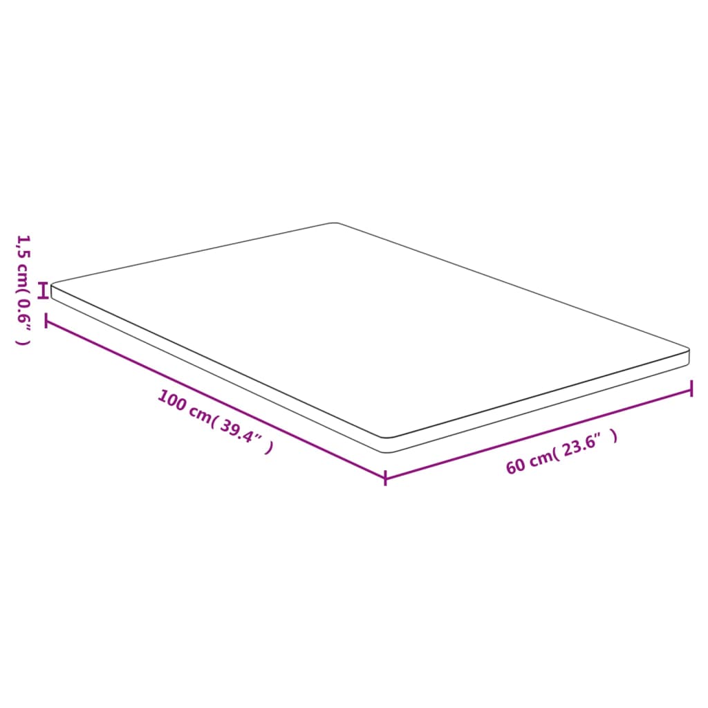 Tafelblad 60X100X1,5 Cm Bamboe
