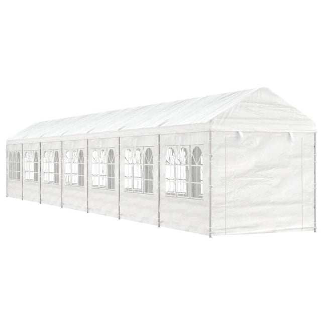 Prieel Met Dak 15,61X2,28X2,69 M Polyetheen Wit 15.61 x 2.28 x 2.69 m