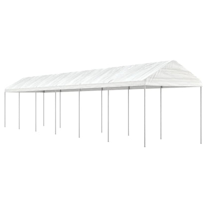 Prieel Met Dak 13,38X2,28X2,69 M Polyetheen Wit 13.38 x 2.28 x 2.69 m