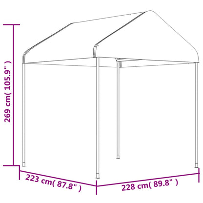 Prieel Met Dak 20,07X2,28X2,69 M Polyetheen Wit 20.07 x 2.28 x 2.69 m