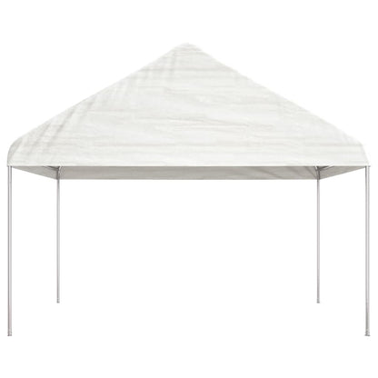 Prieel Met Dak 4,46X4,08X3,22 M Polyetheen Wit 4.46 x 4.08 x 3.22 m