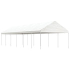 Gazebo with roof 13.38x4.08x3.22 m polyethylene white