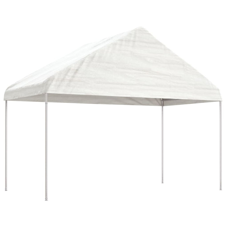 Prieel Met Dak 15,61X4,08X3,22 M Polyetheen Wit