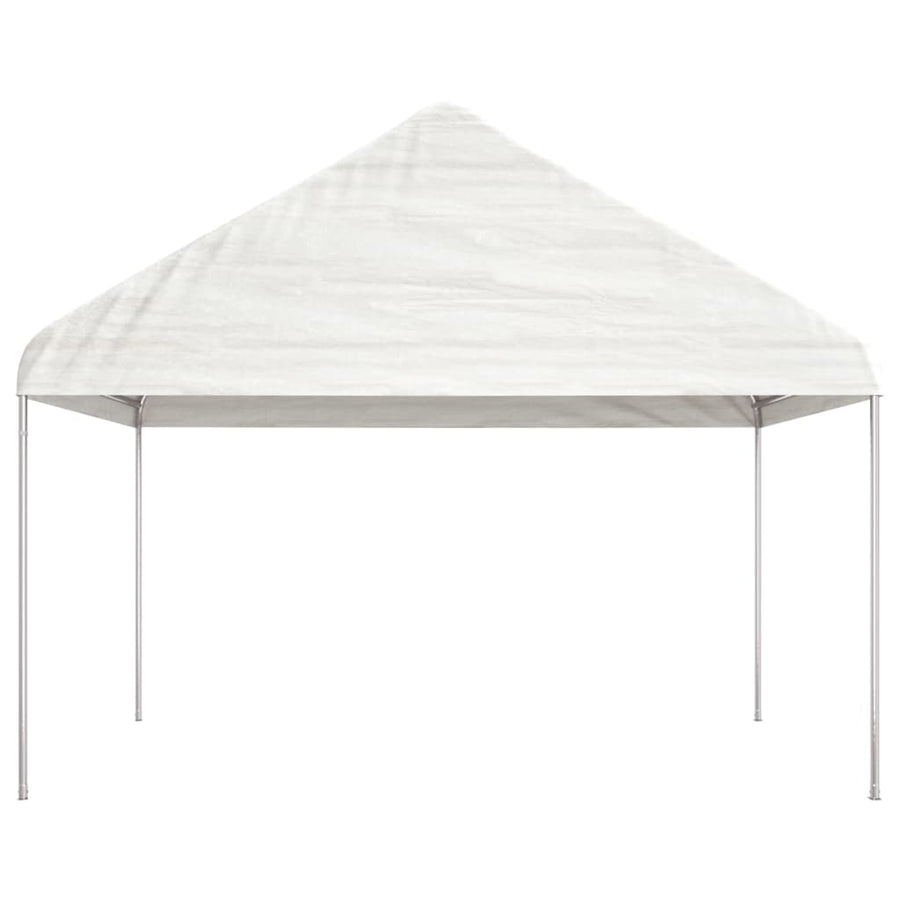 Prieel Met Dak 15,61X4,08X3,22 M Polyetheen Wit