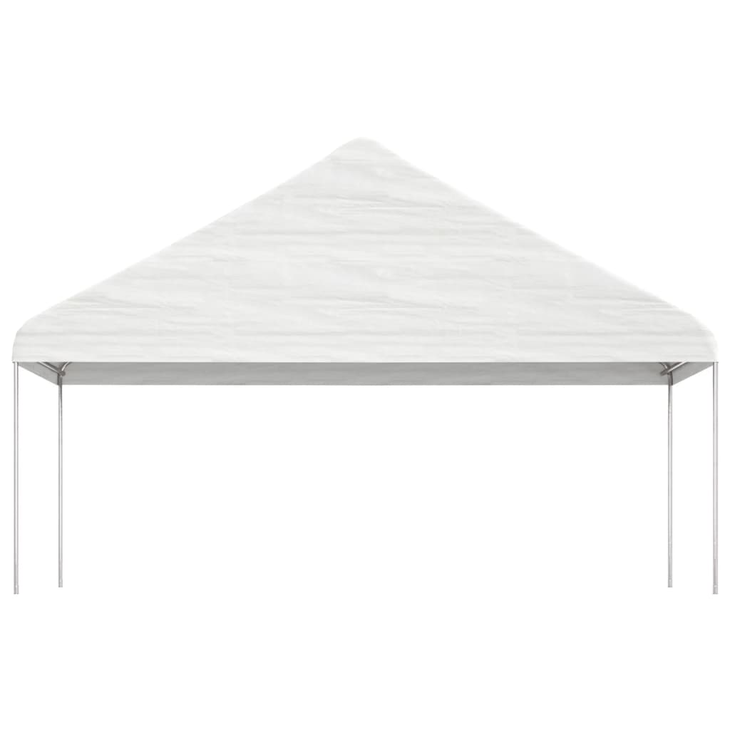 Prieel Met Dak 6,69X5,88X3,75 M Polyetheen Wit 6.69 x 5.88 x 3.75 m